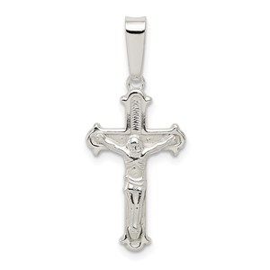 Million Charms 925 Sterling Silver Polished Crucifix Necklace Charm Pendant